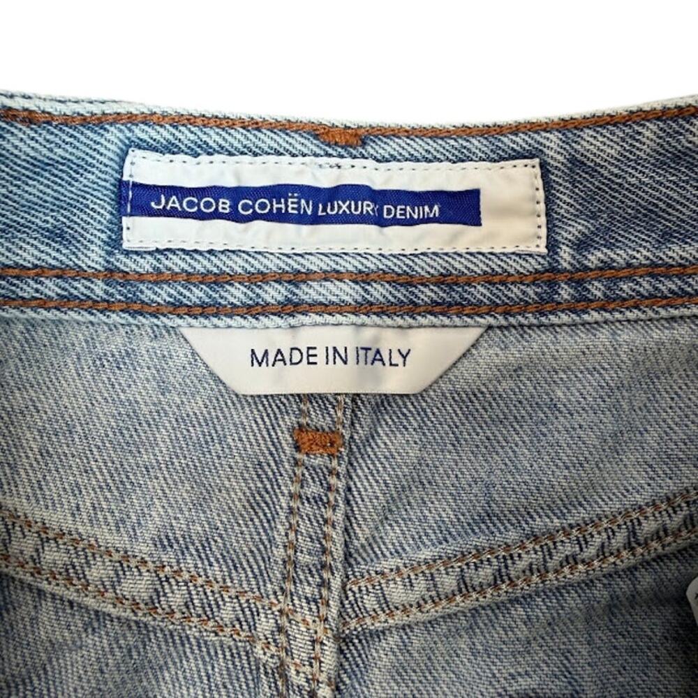 Jacob Cohen Luxury Denim Mini Skirt Made in Italy Light Wash Size 38 $385 MSRP - Picture 3 of 11